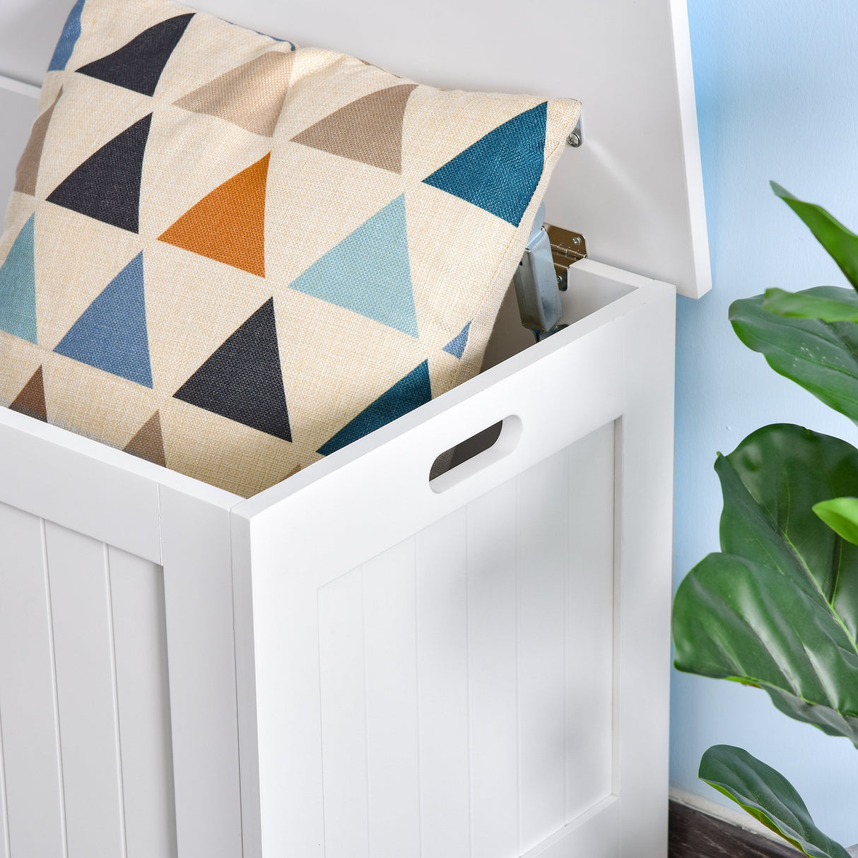 easycomfort easycomfort panca contenitore multiuso in legno mdf apertura con blocco di sicurezza 81x40x46cm bianco