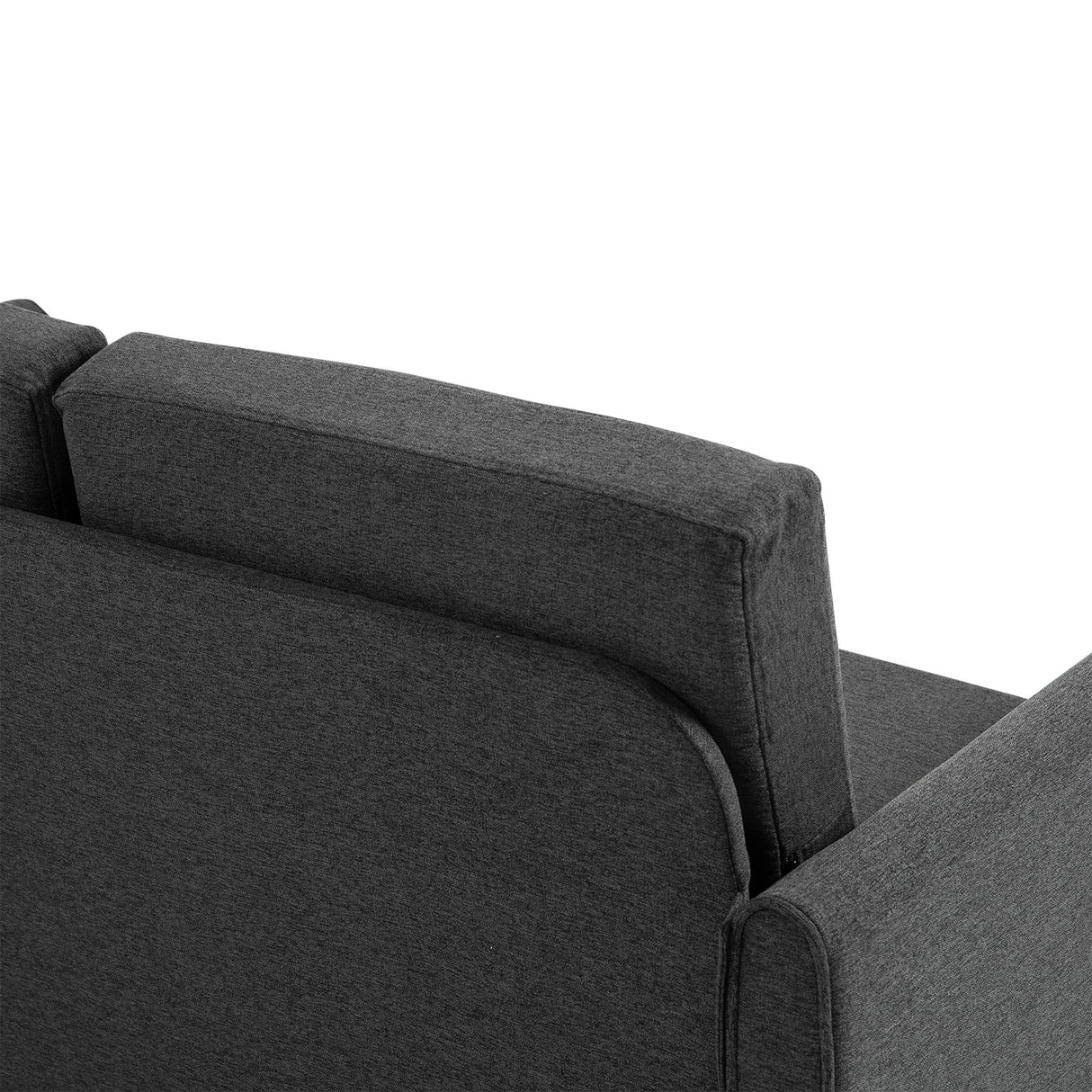 easycomfort easycomfort divano a 2 posti a seduta ampia con cuscini rimovibili da salotto in tessuto effetto lino e gommapiuma 141x70x78 cm grigio scuro e nero ean 8055776914503