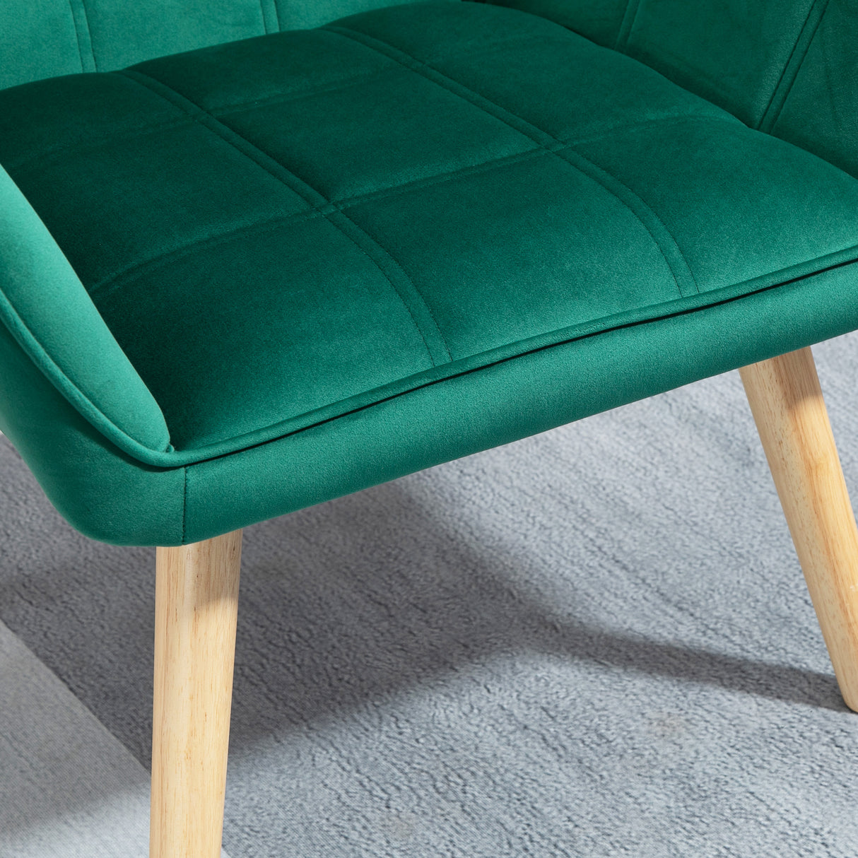 easycomfort easycomfort poltroncina stile nordico in legno ed effetto velluto verde per soggiorno o ufficio 64x62x72 5 cm
