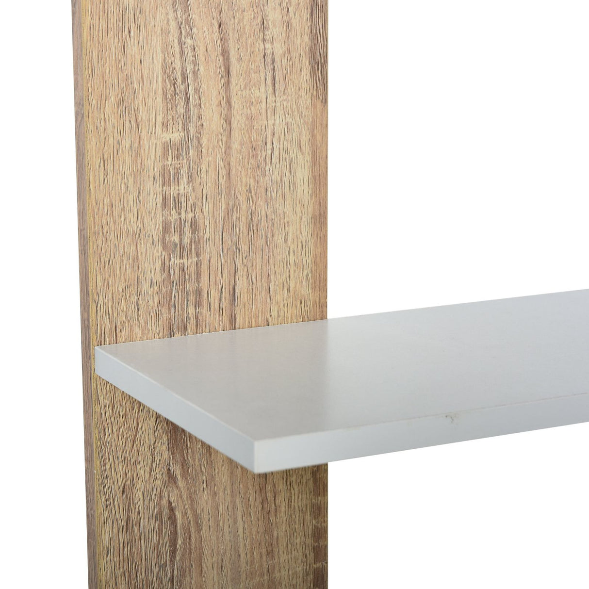 easycomfort easycomfort scaffale libreria a parete in legno color rovere e bianco con 5 ripiani ean 8054111845434