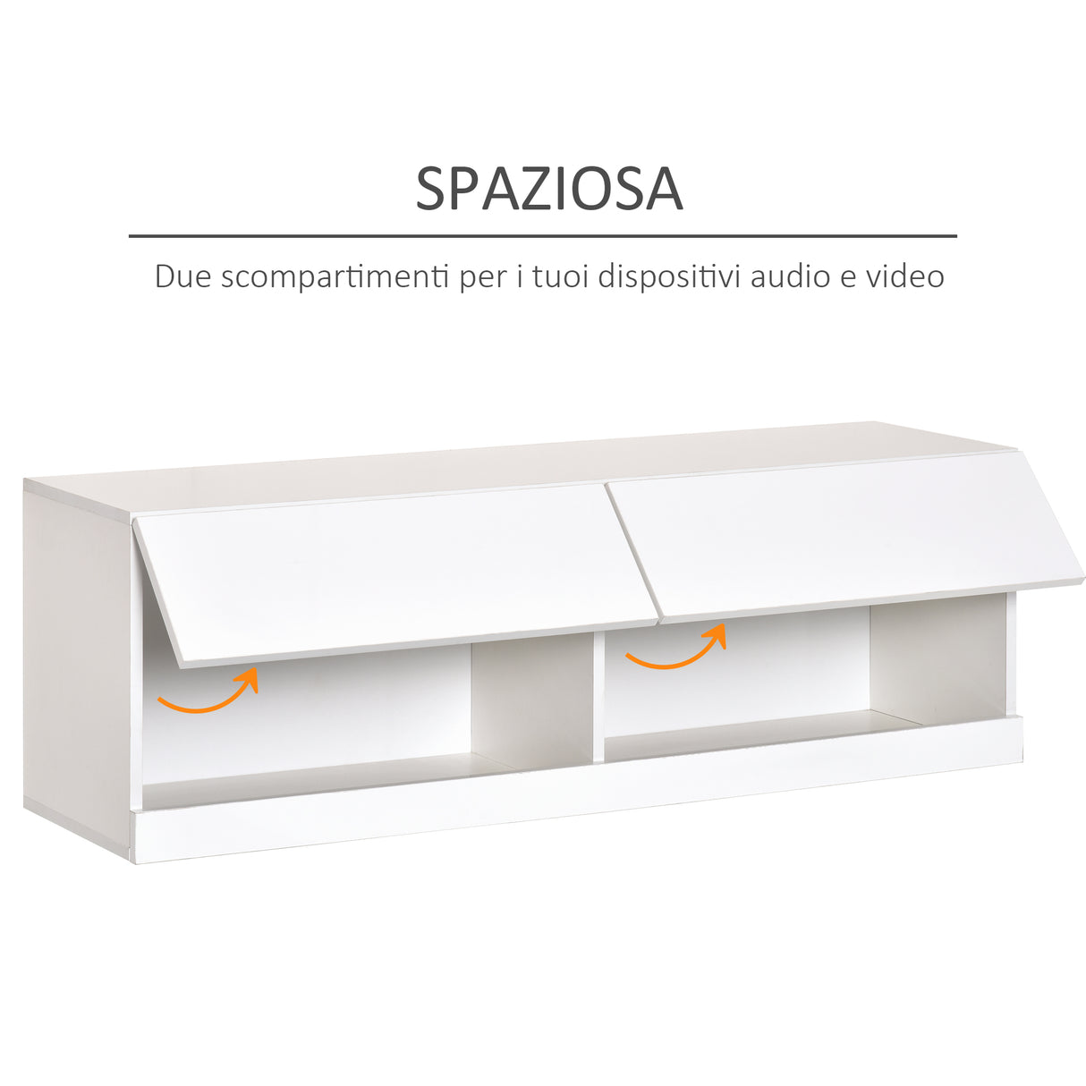 easycomfort easycomfort mobile tv sospeso in legno mobile porta tv moderno con luci led di 20 colori per tv max 42 bianco lucido 120x35x40 5cm