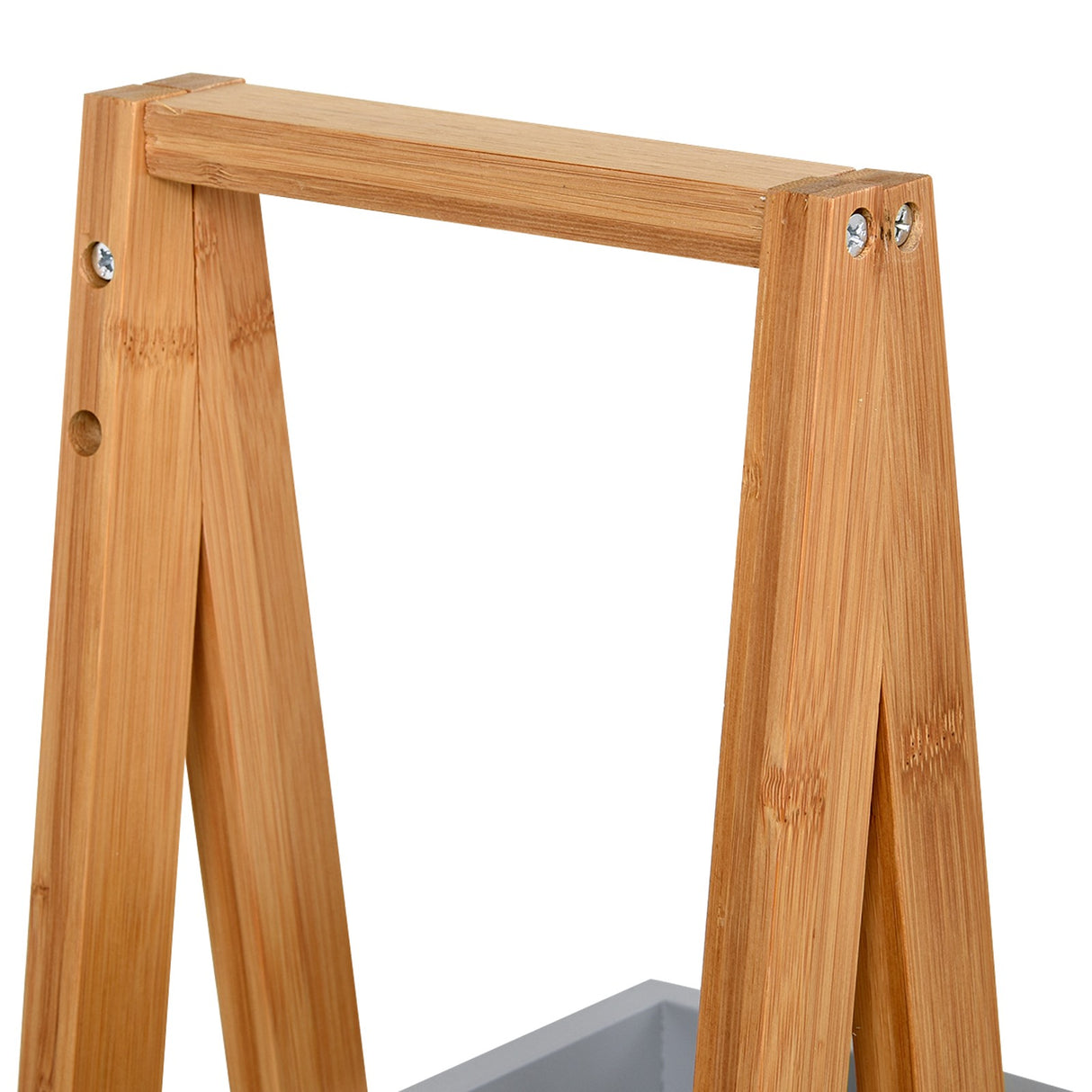 easycomfort easycomfort scaffale salvaspazio da bagno in mdf e bambu forma a piramide con 3 mensole color legno e grigio 30x18x81cm ean 8054111842150