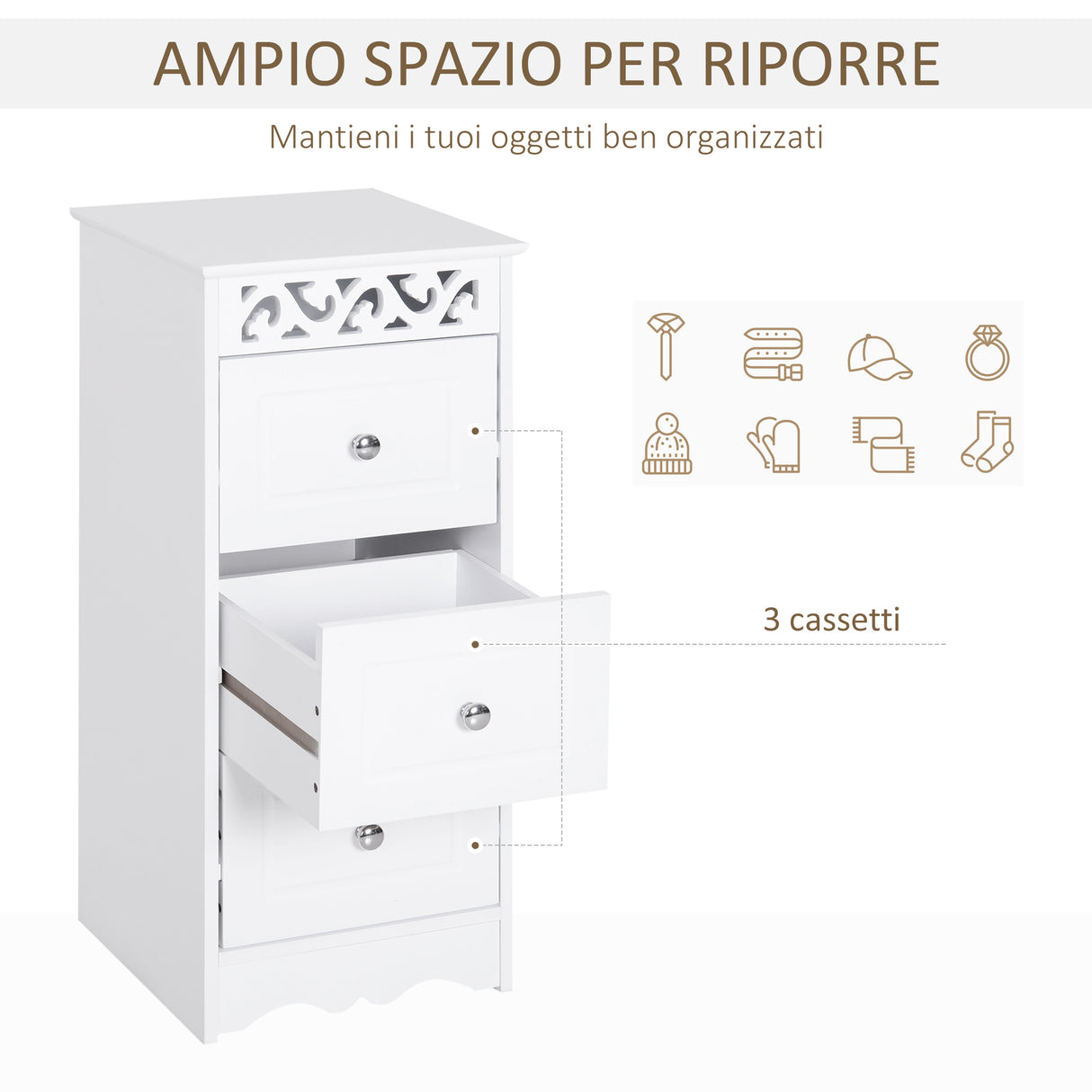 easycomfort easycomfort mobiletto multiuso con cassetti mobiletto basso in mdf grado e1 29 8x29 8x68 5cm bianco ean 8054144134123