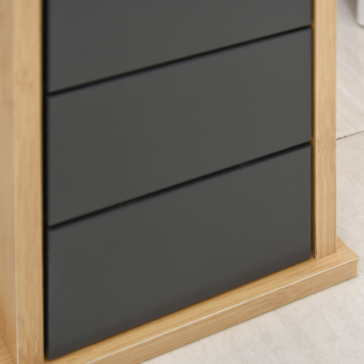 easycomfort easycomfort mobiletto a colonna per il bagno bambu e legno grigio 18 x 18 x 75cm ean 8054111841115