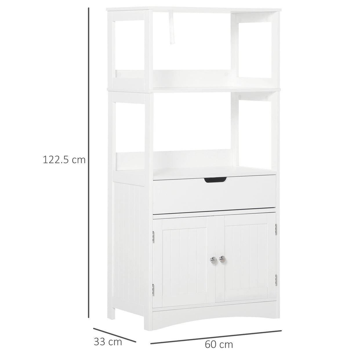 easycomfort easycomfort mobile bagno con mensole armadietto e cassetto mobiletto multiuso in legno bianco 60x33x122 5cm