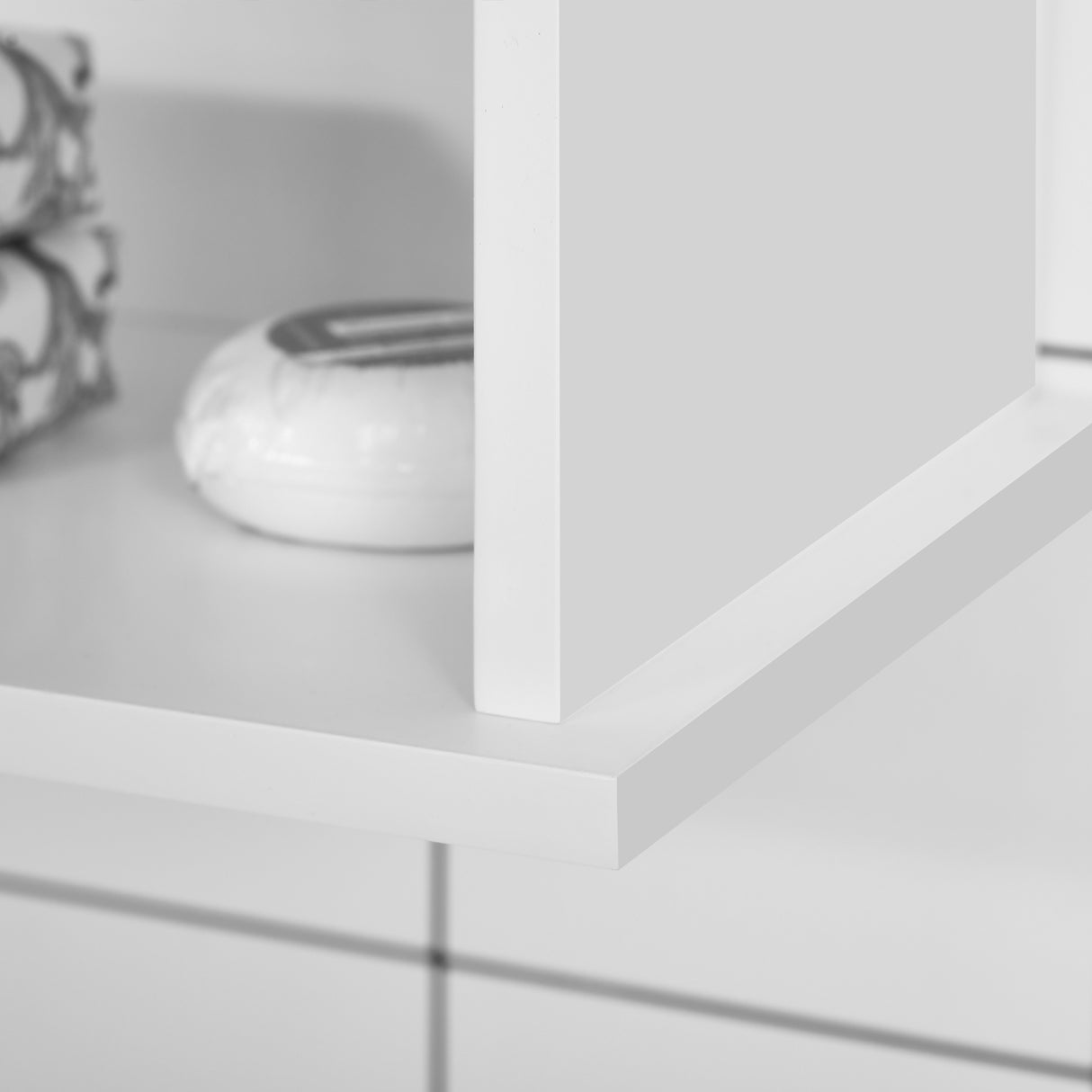 easycomfort easycomfort mobiletto da bagno a muro salvaspazio con armadietto e ripiano 60x20x70 cm bianco