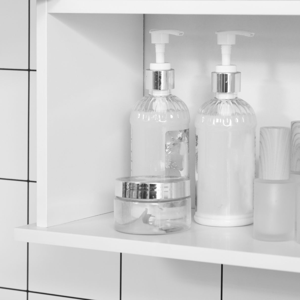 easycomfort easycomfort mobiletto da bagno a muro salvaspazio con armadietto e ripiano 60x20x70 cm bianco