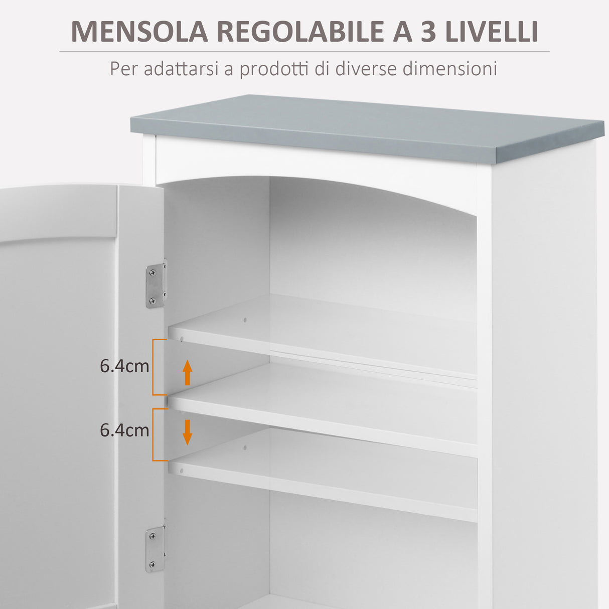easycomfort easycomfort mobile pensile bagno a unanta con mensola regolabile 41x18 5x52cm bianco e grigio