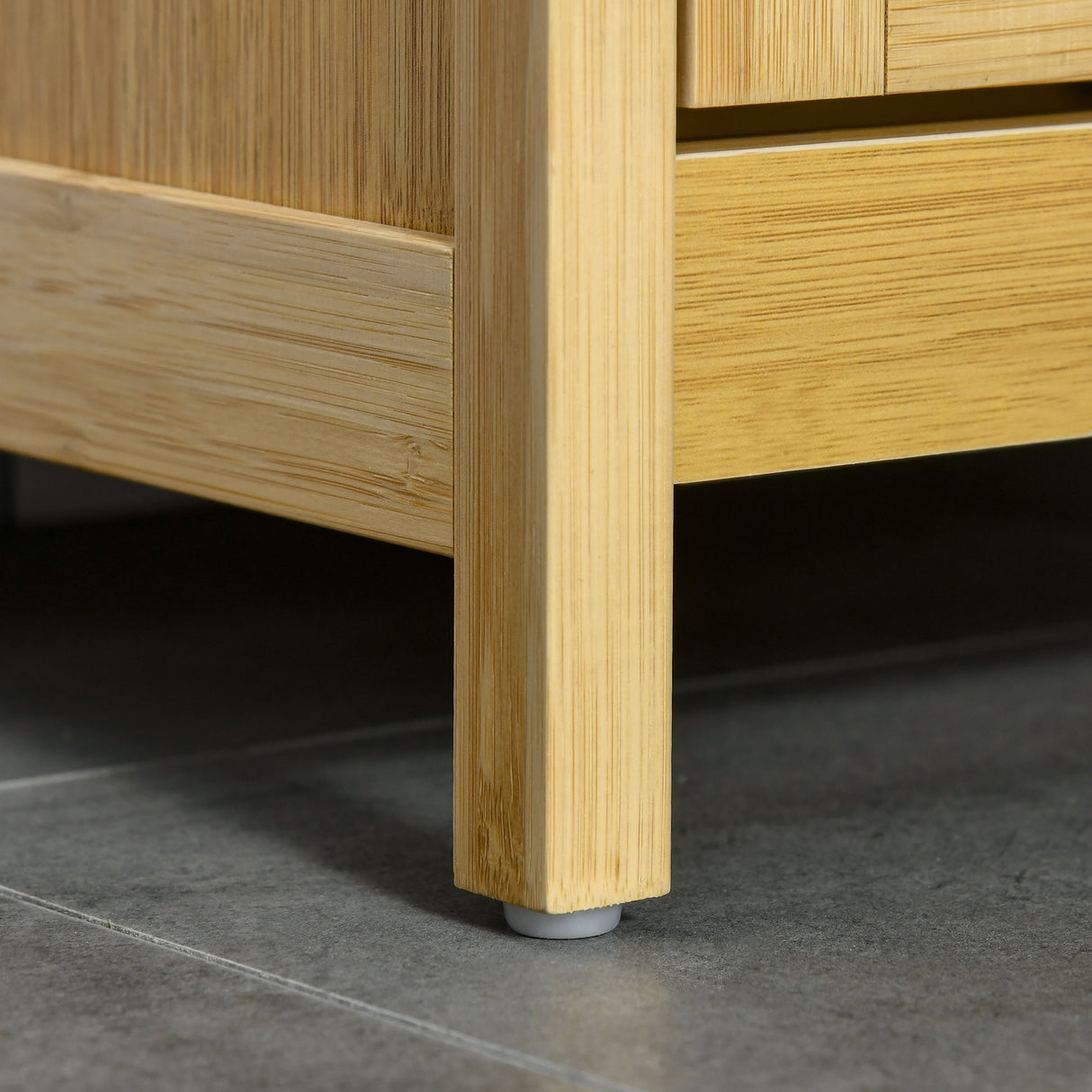 easycomfort easycomfort mobiletto bagno con cesto multiuso per bucato e giocattoli in mdf e bambu 40x30x86 5cm