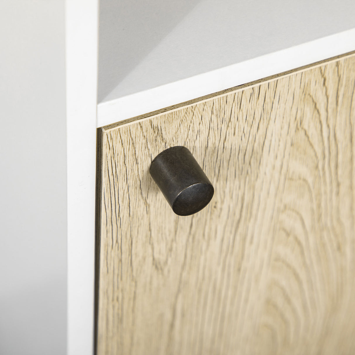 easycomfort easycomfort mobile bagno con ripiano aperto e armadietto con anta in legno 31 5x30x91cm quercia e bianco