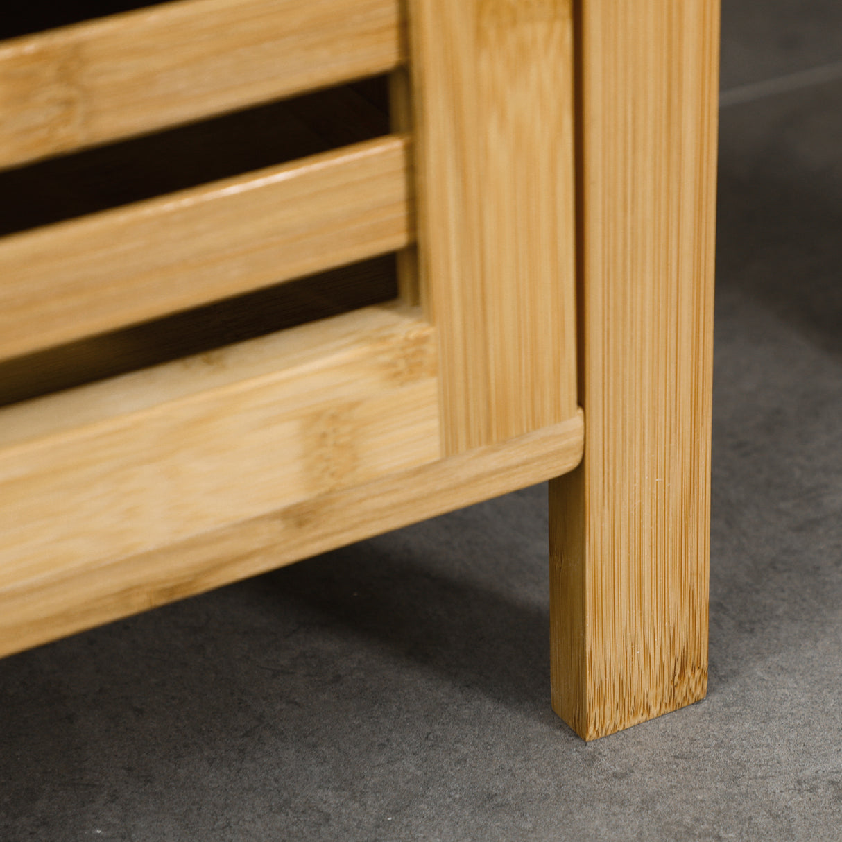 easycomfort easycomfort armadietto bagno in bambu con 2 ripiani aperti e armadietto a 2 livelli 32 9x29 9x120 cm