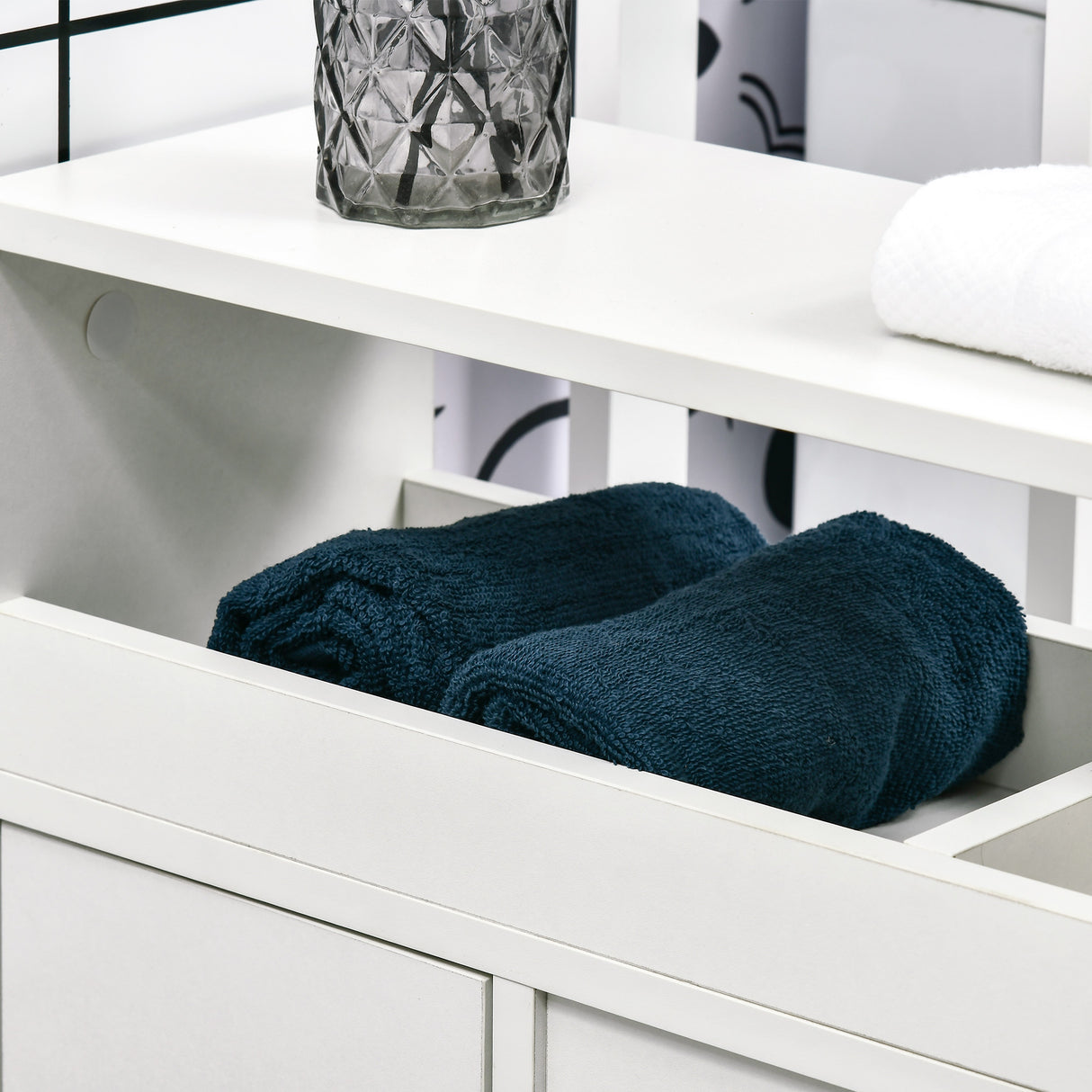 easycomfort easycomfort mobiletto bagno con porte scorrevoli ripiano regolabile e 4 ruote in truciolato e lega di alluminio 70x20x71cm