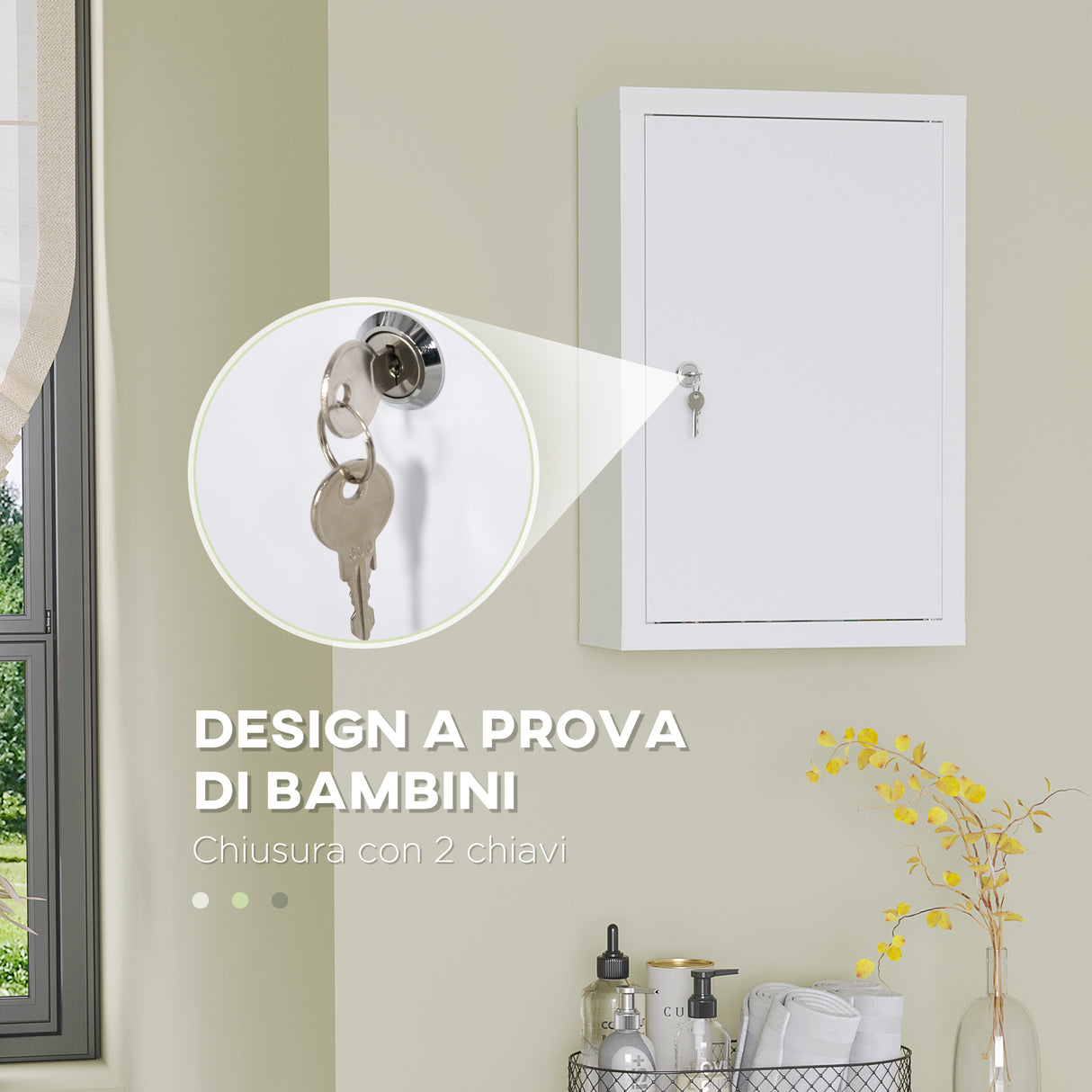 easycomfort easycomfort armadietto medicinali a 3 ripiani in acciaio inox con 2 chiavi e montaggio a parete 30x14x46 cm bianco