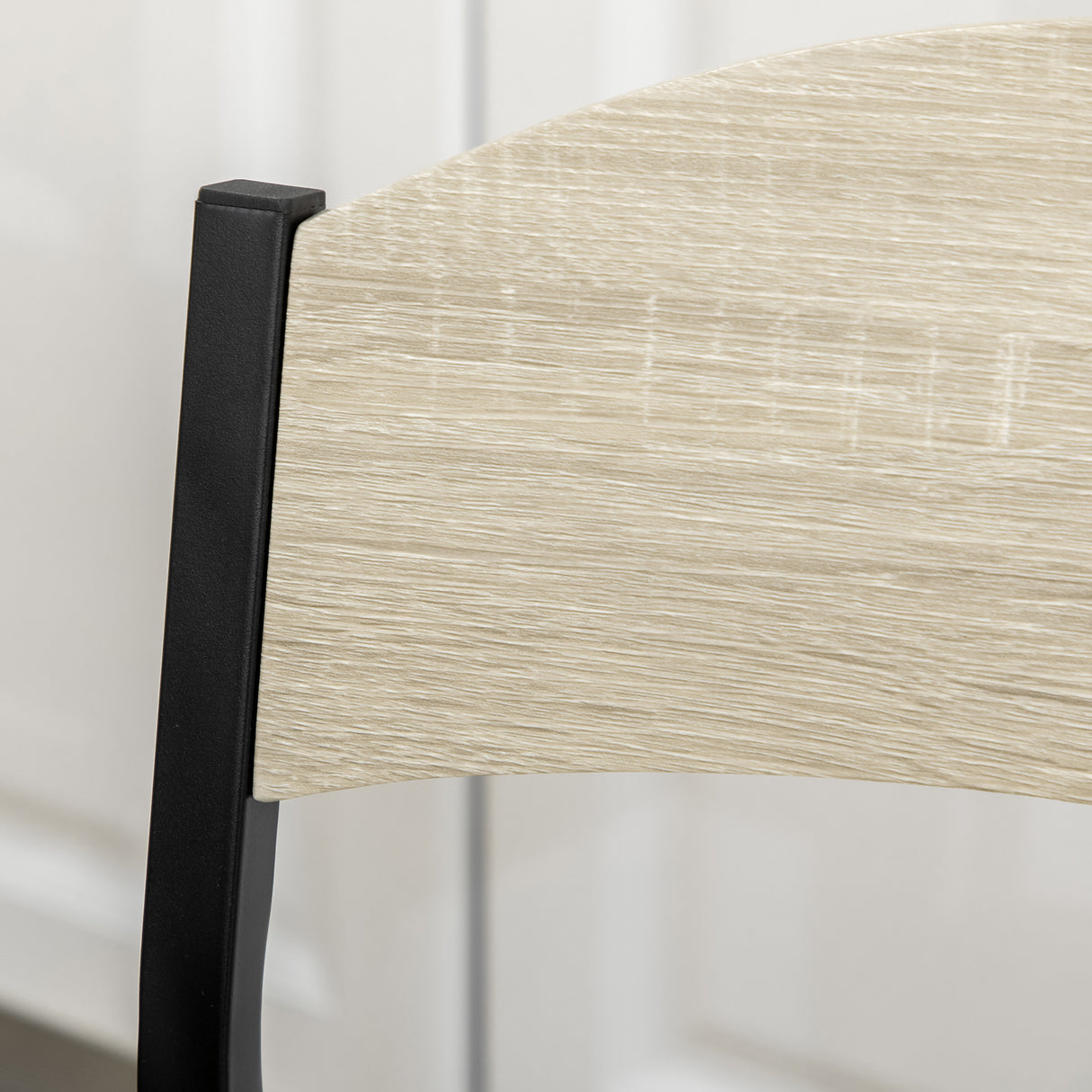 easycomfort easycomfort set da pranzo con tavolo rettangolare e 4 sedie in acciaio e mdf nero e rovere