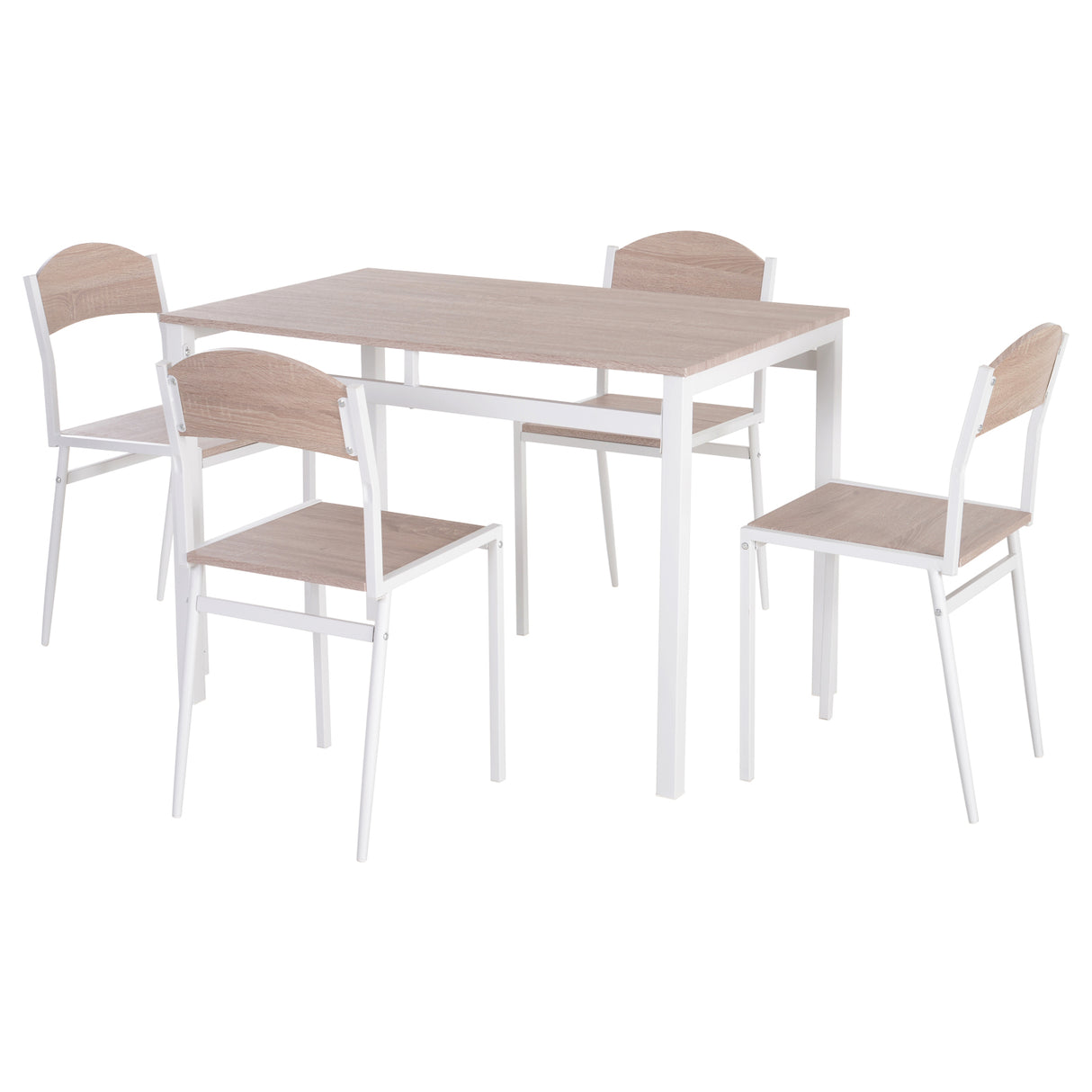 easycomfort easycomfort set da pranzo tavolino e 4 sedie in metallo e mdf legno bianco ean 8054144133270