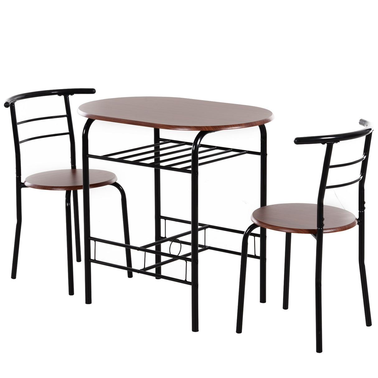 easycomfort easycomfort set tavolo moderno con 2 sedie per sala da pranzo set 3 pezzi mobili salvaspazio da cucina balcone ristorante o bar marrone e nero ean 8054111847506
