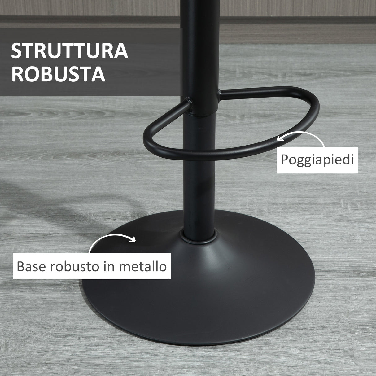 easycomfort easycomfort set 2 sgabelli da bar con schienale poggiapiedi e altezza regolabile stile industriale grigio