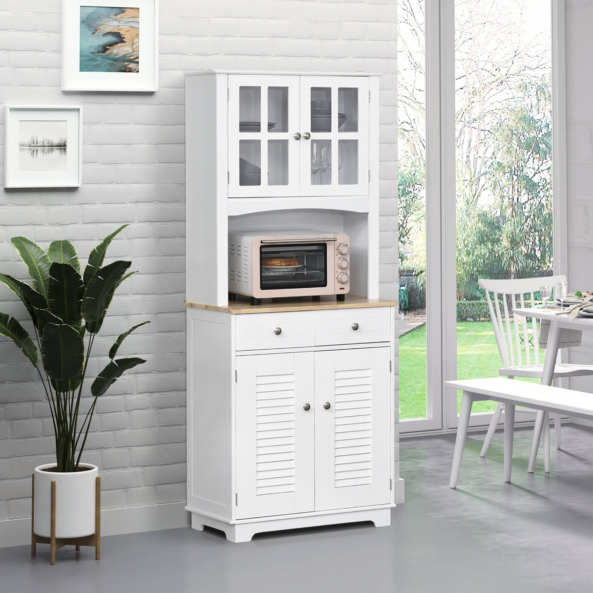 easycomfort easycomfort credenza alta per cucina mobile buffet in legno bianco armadio dispensa in stile classico bianco 68x39 5x170cm ean 8054144135472