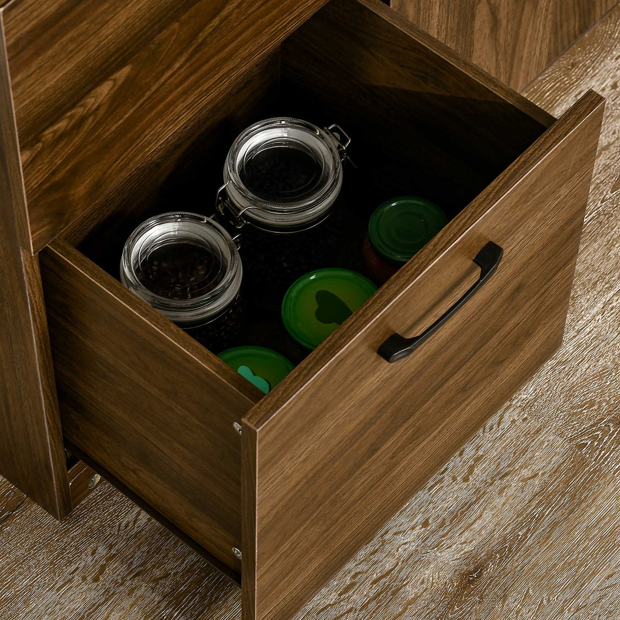 easycomfort easycomfort credenza moderna con 3 cassetti e armadietti mobile dispensa per cucina e soggiorno in legno 80x40x178cm noce