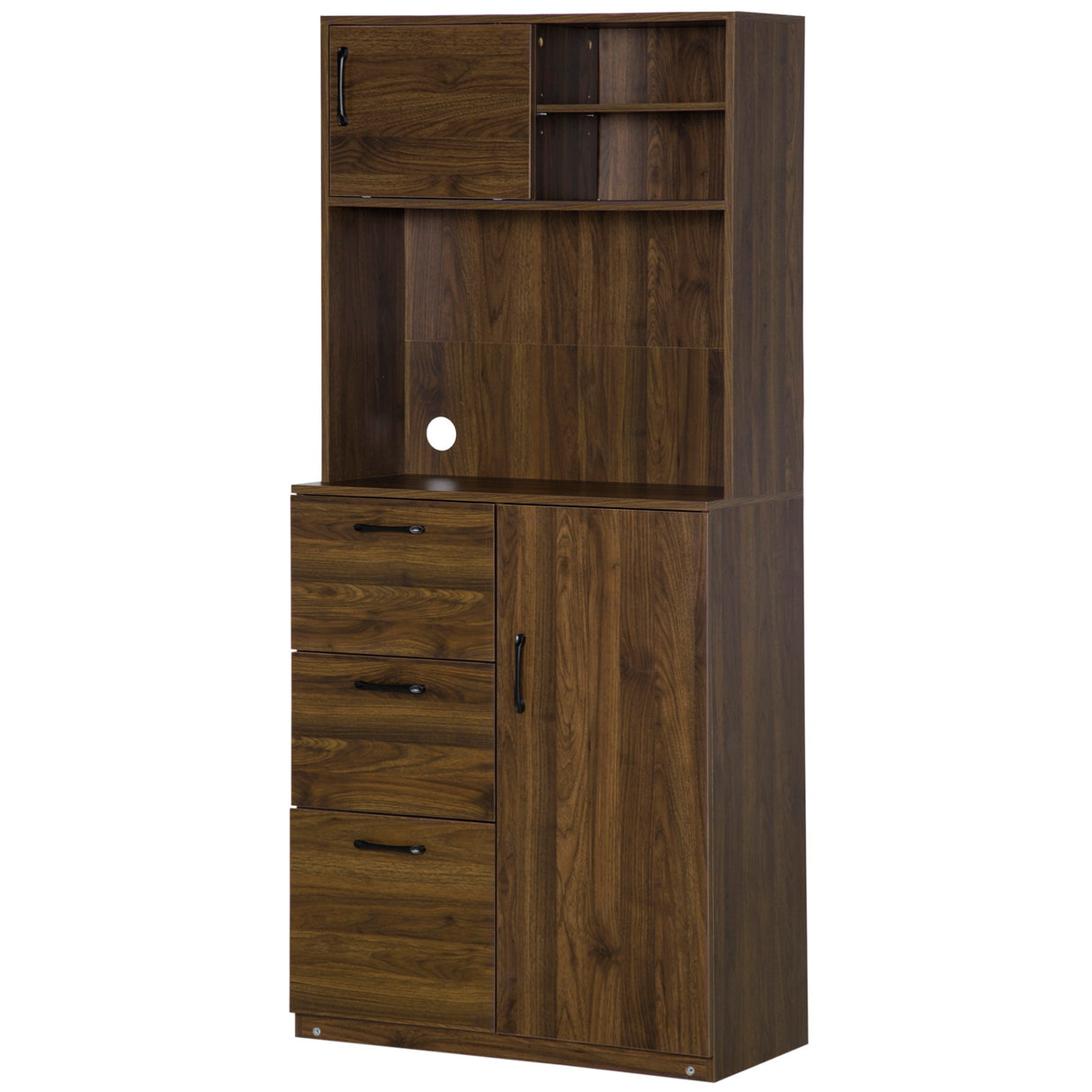 easycomfort easycomfort credenza moderna con 3 cassetti e armadietti mobile dispensa per cucina e soggiorno in legno 80x40x178cm noce