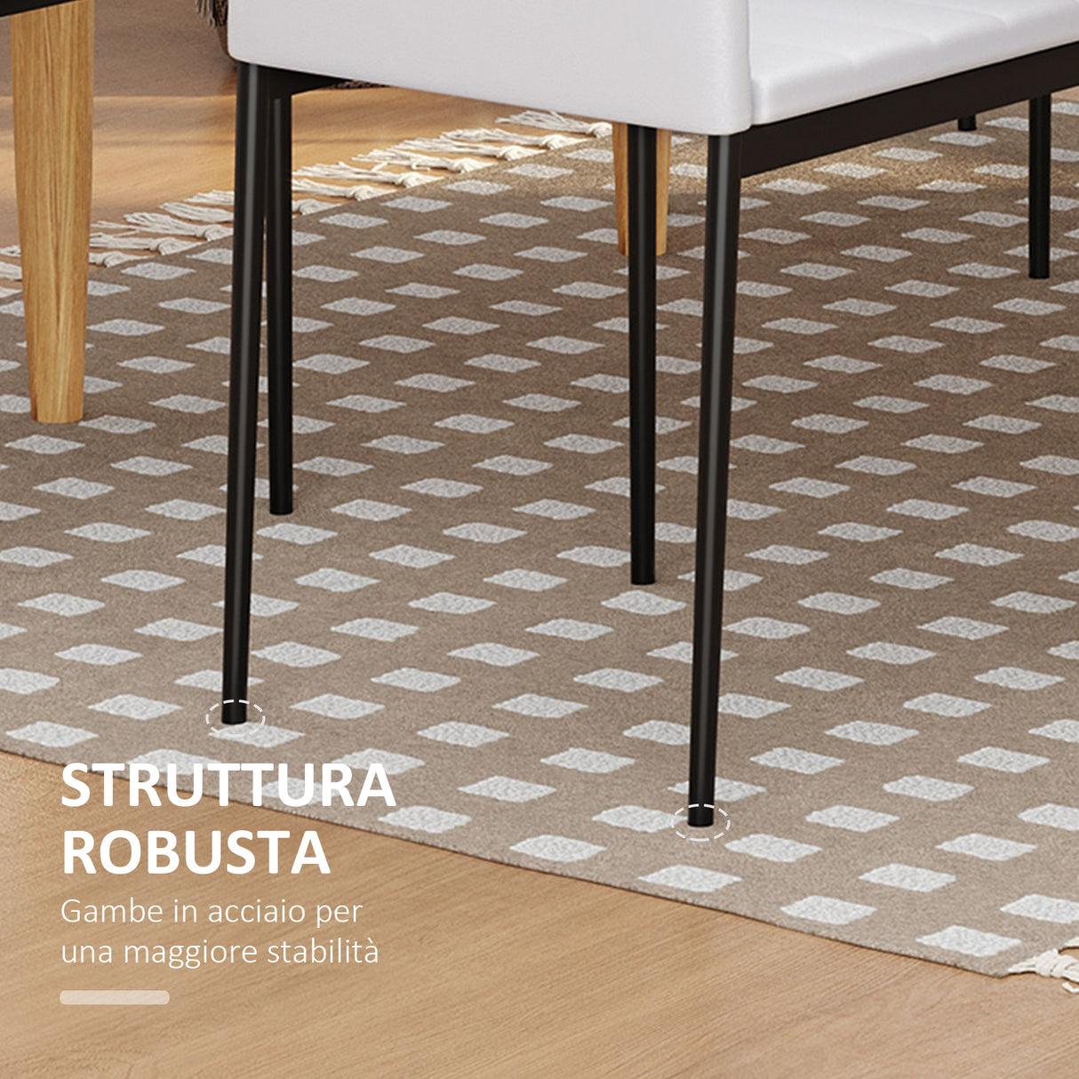 easycomfort easycomfort set 4 sedie imbottite per soggiorno o sala da pranzo sedie da cucina moderne in metallo e tessuto bianco