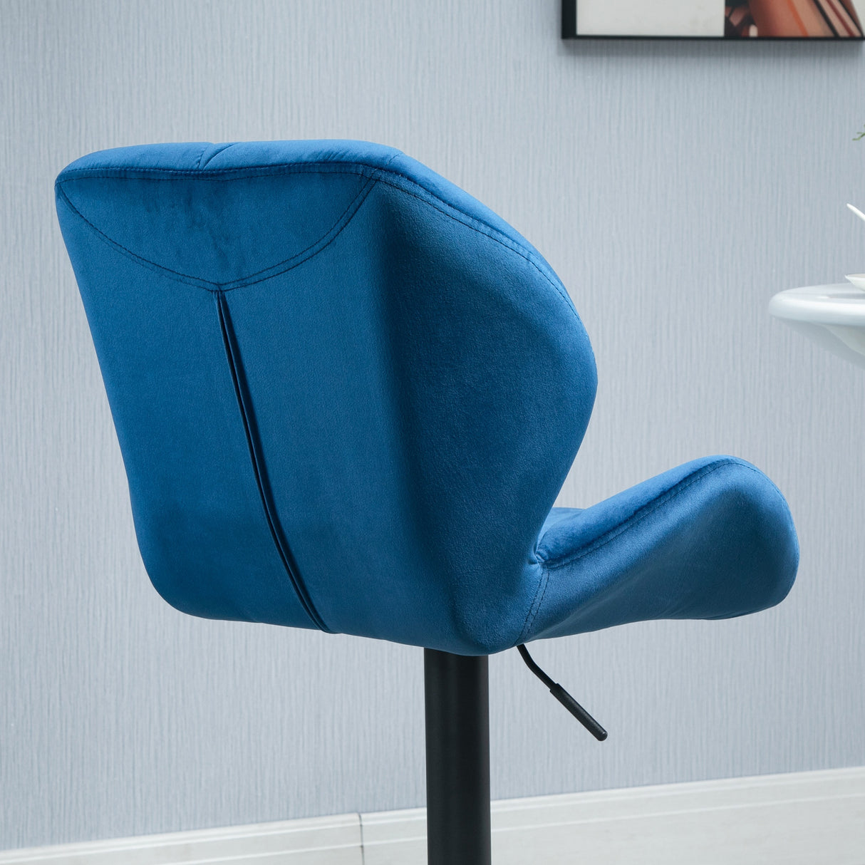 easycomfort easycomfort set 2 sgabelli da bar girevoli con altezza regolabile rivestimento velluto e base rotonda 51 5x57 5x93 114 5cm blu