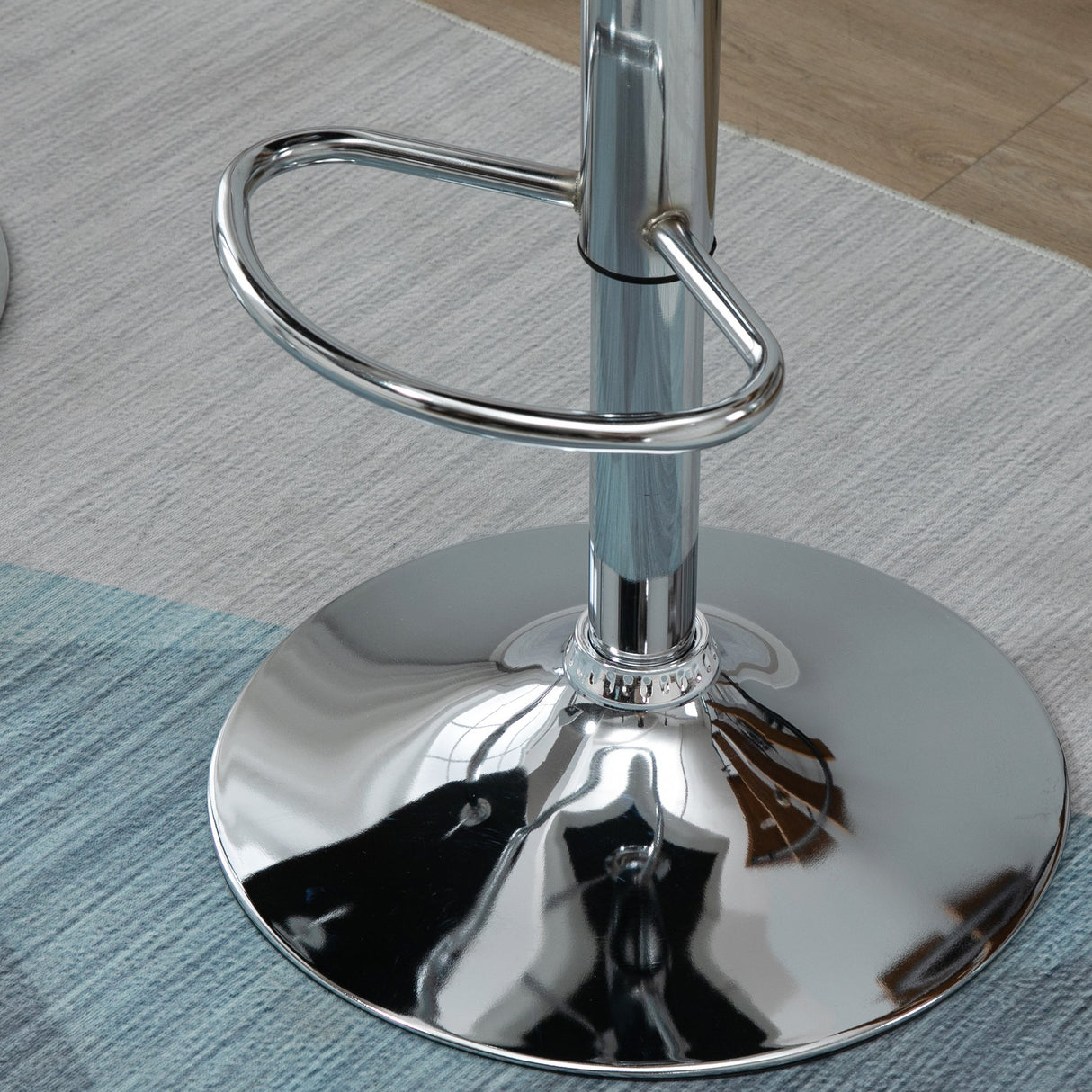 easycomfort easycomfort set 2 sgabelli da bar con altezza regolabile base in metallo e seduta in pelle pu sgabelli con schienale e poggiapiedi 51 5x57 5x93 114 5cm bianco