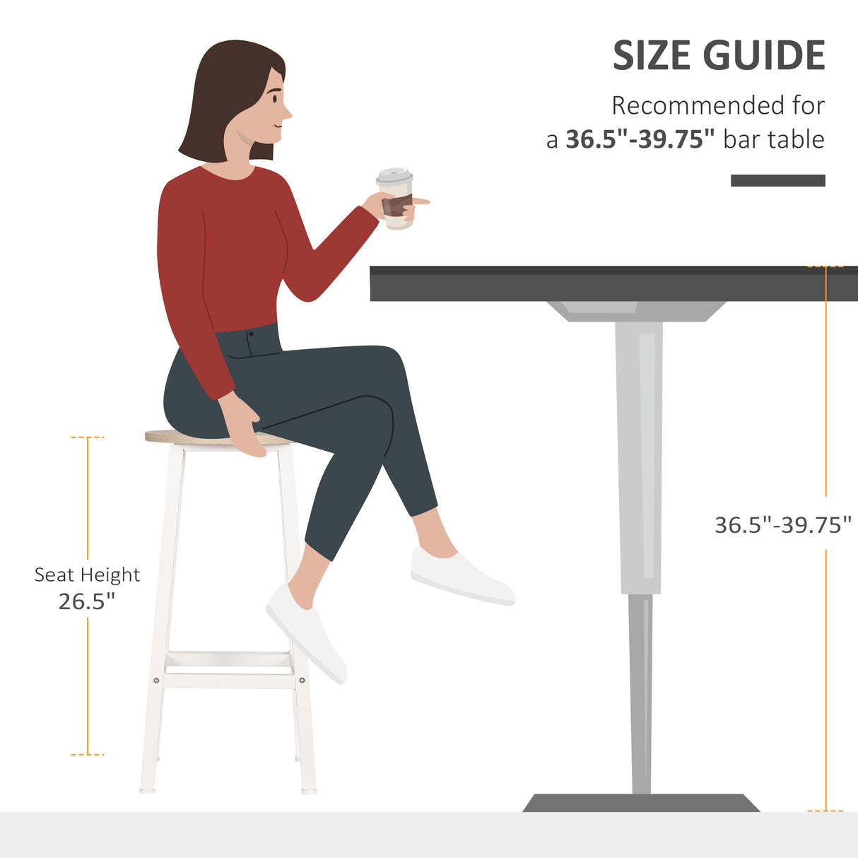 easycomfort easycomfort set 2 sgabelli da cucina in truciolato e acciaio con piano liscio e poggiapiedi 32 5x32 5x65 cm bianco e legno