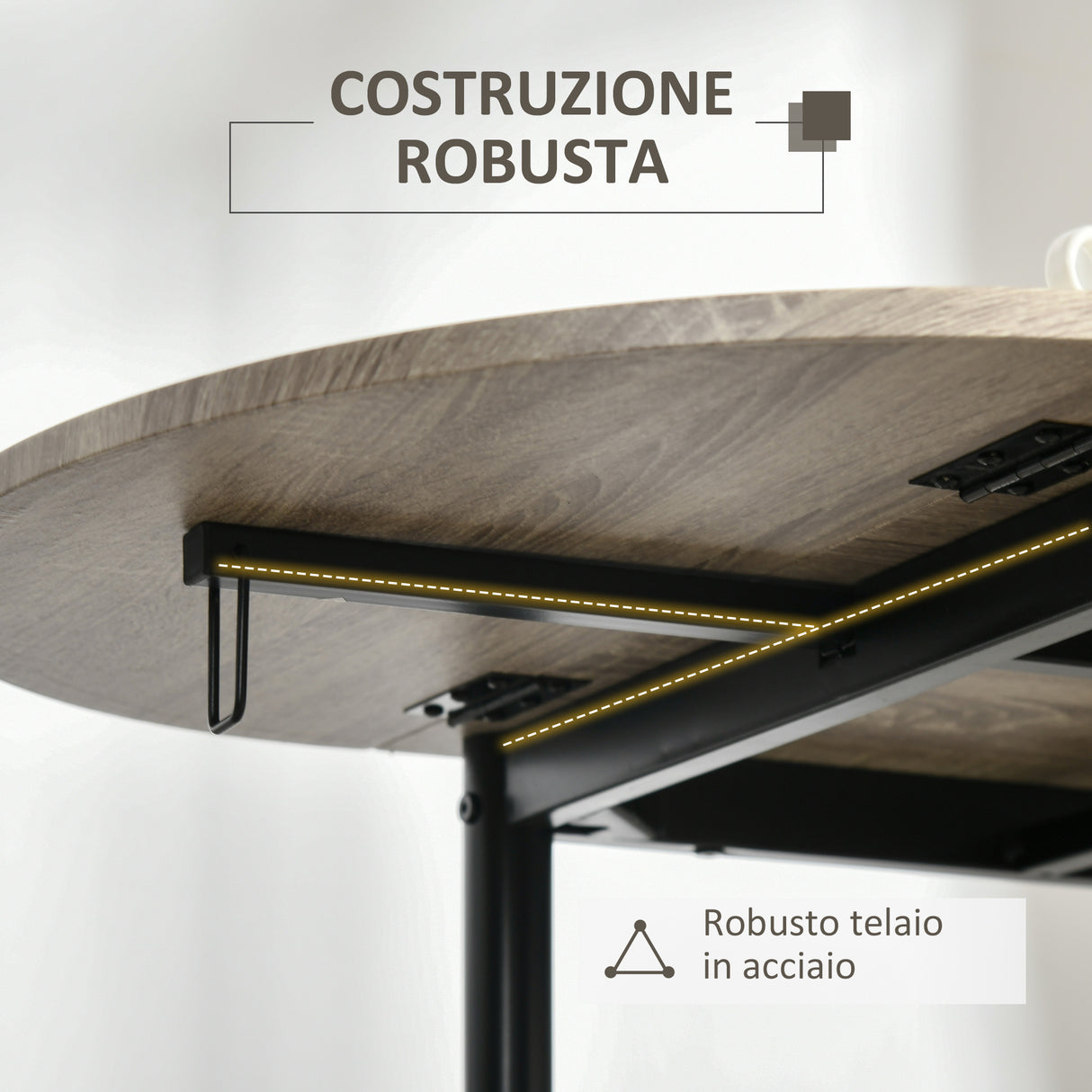 easycomfort easycomfort set da pranzo 3 pezzi con 2 sedie e 1 tavolo da pranzo ovale in mdf e acciaio per spazi limitati