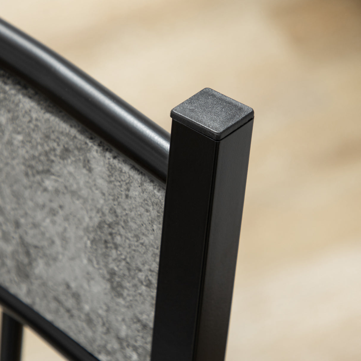 easycomfort easycomfort set tavolo e sedie 5pz tavolo da pranzo rettangolare in metallo e mdf e 4 sedie da pranzo grigio e nero