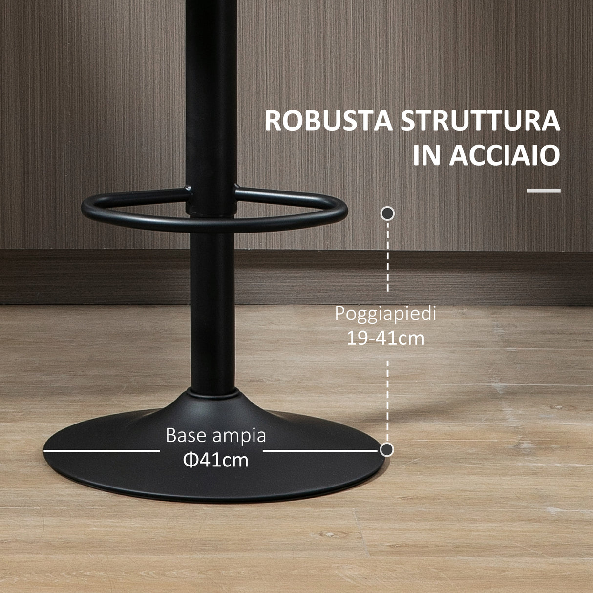 easycomfort easycomfort sgabelli da bar set 2 pezzi ad altezza regolabile in acciaio e poliestere 47 5x57 5x95 116 cm marrone