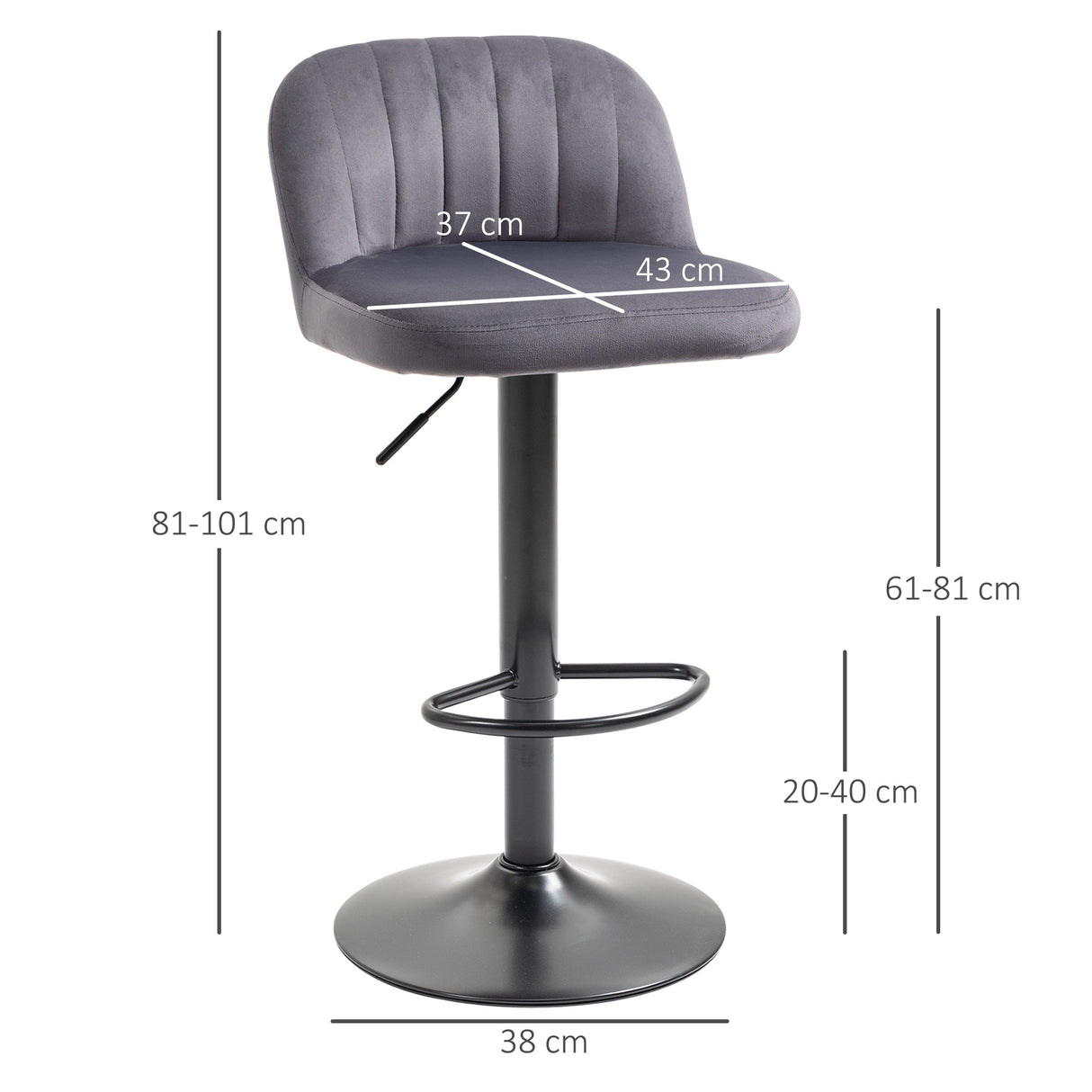 easycomfort easycomfort set 2 sgabelli da bar con schienale e poggiapiedi girevoli con altezza regolabile grigio