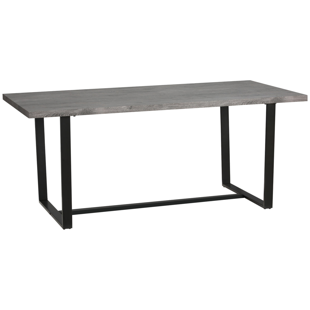 easycomfort easycomfort tavolo da pranzo rettangolare stile industriale per 8 persone 180x90x75cm grigio e nero