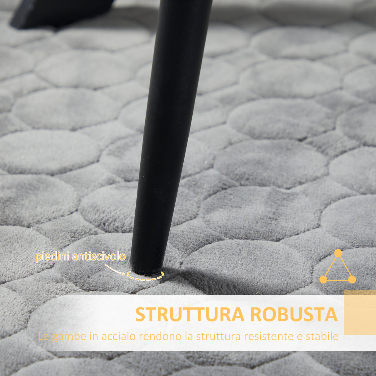 easycomfort easycomfort set 2 sedie da cucina imbottite e salvaspazio con gambe in acciaio 43x58x90 cm grigio e nero