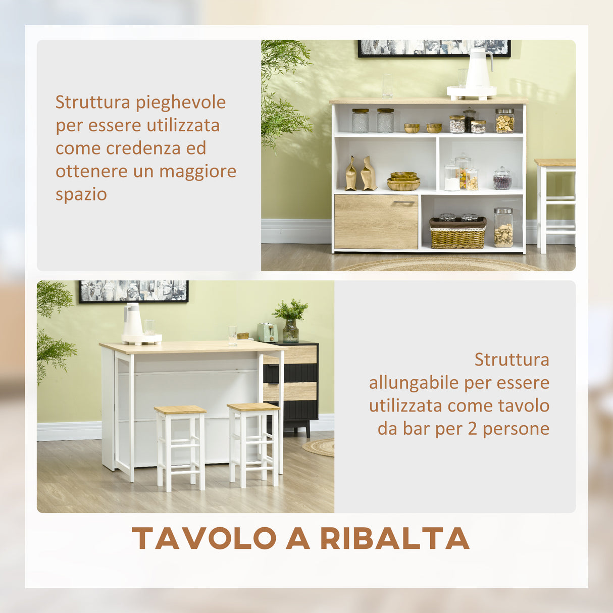 easycomfort easycomfort tavolo da bar moderno in mdf per 2 persone con 4 ripiani aperti e armadietto 116x79 5x91 cm