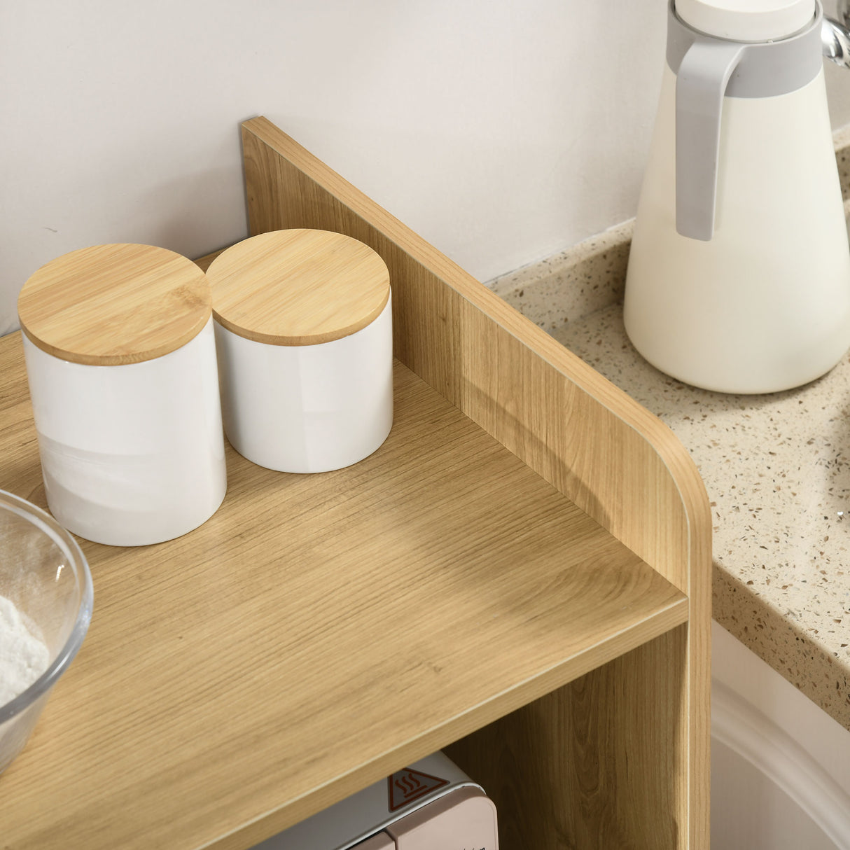 easycomfort easycomfort mobiletto per microonde in truciolato con ripiano superiore cassetto scorrevole e armadietto 58x40x118 cm