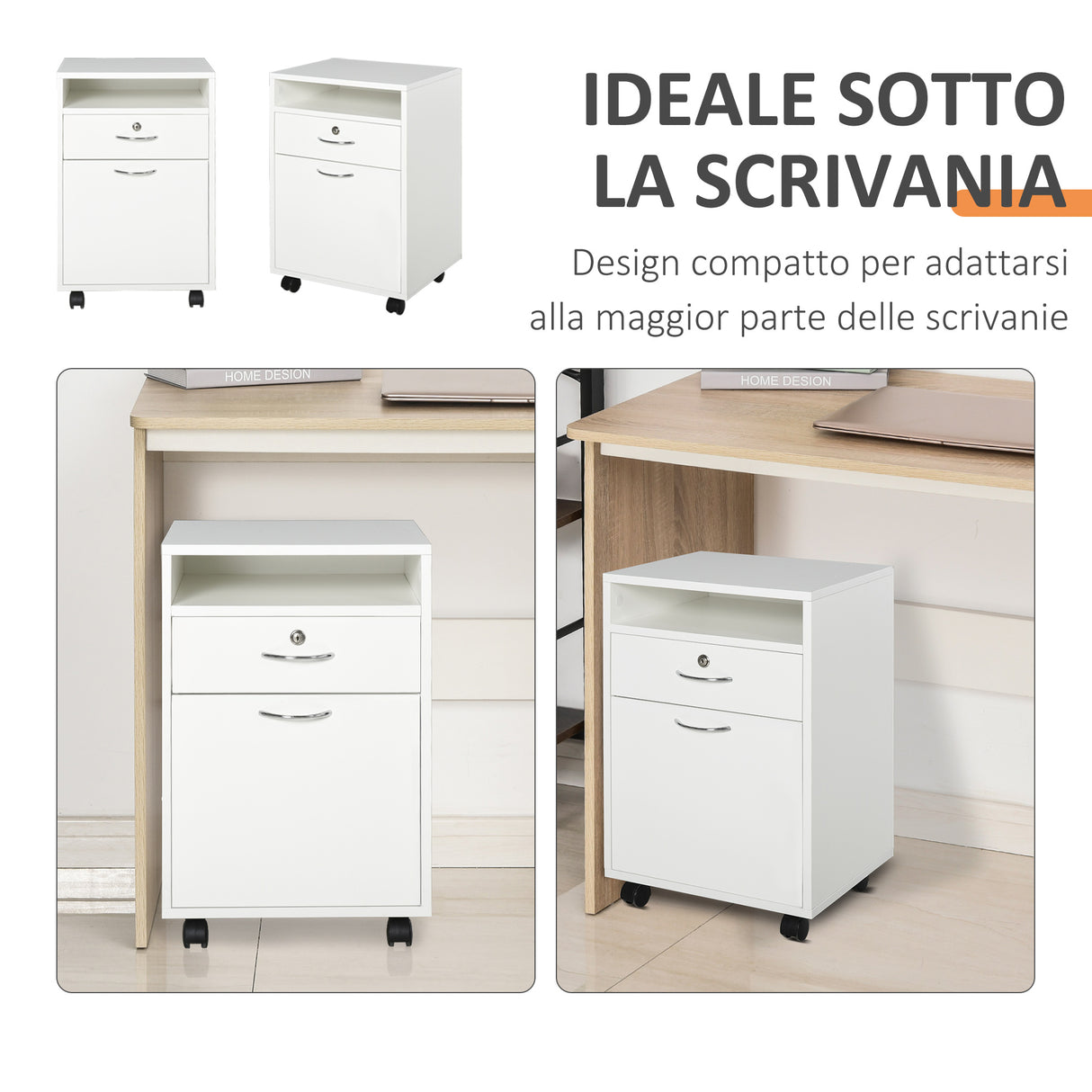 easycomfort easycomfort cassettiera per ufficio in legno con 2 chiavi cassetto armadietto e 4 ruote ean 8054111842020