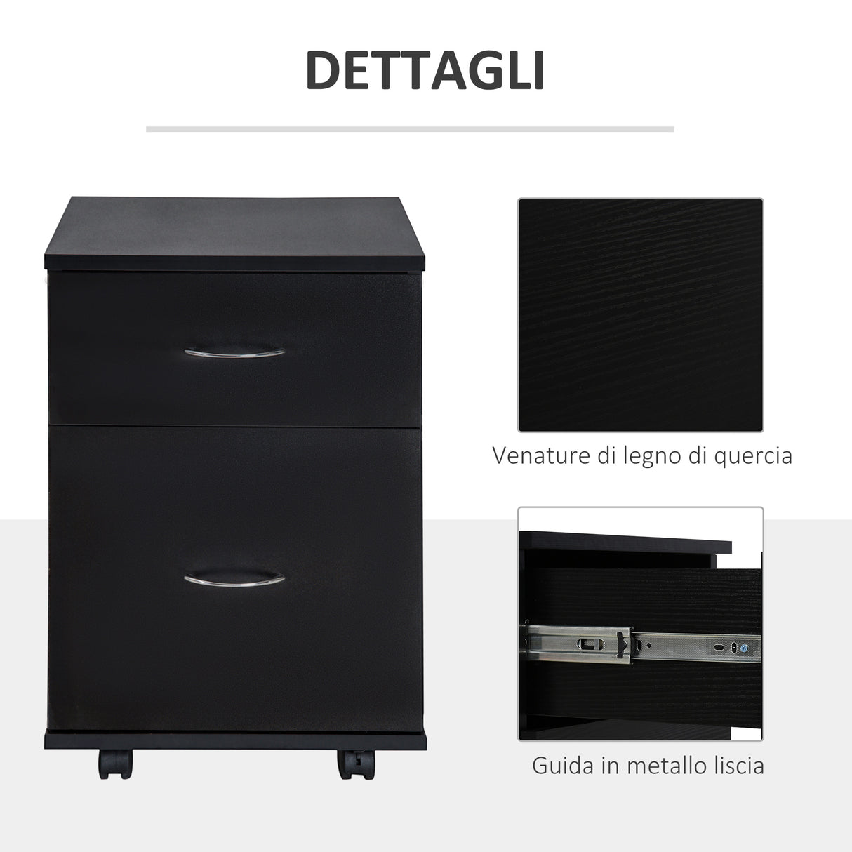 easycomfort easycomfort cassettiera a rotelle da ufficio salvaspazio in legno 41x39x58cm nero ean 8054111844734