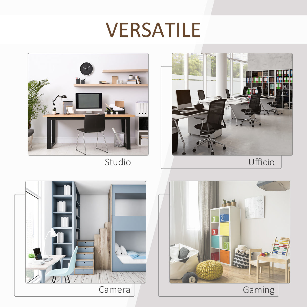 easycomfort easycomfort scrivania computer con libreria salvaspazio tavolo da pranzo per ufficio e studio in truciolato 120x55x120 cm ean 8054144134253