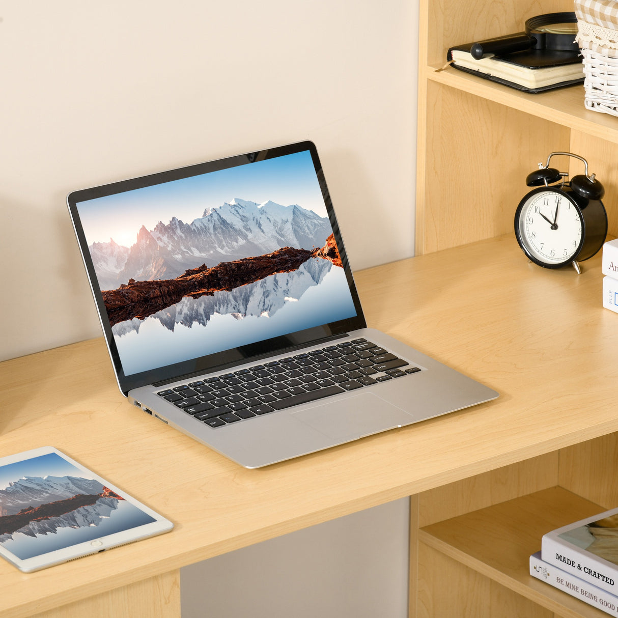 easycomfort easycomfort scrivania computer con libreria salvaspazio tavolo da pranzo per ufficio e studio in truciolato 120x55x120 cm ean 8054144134253