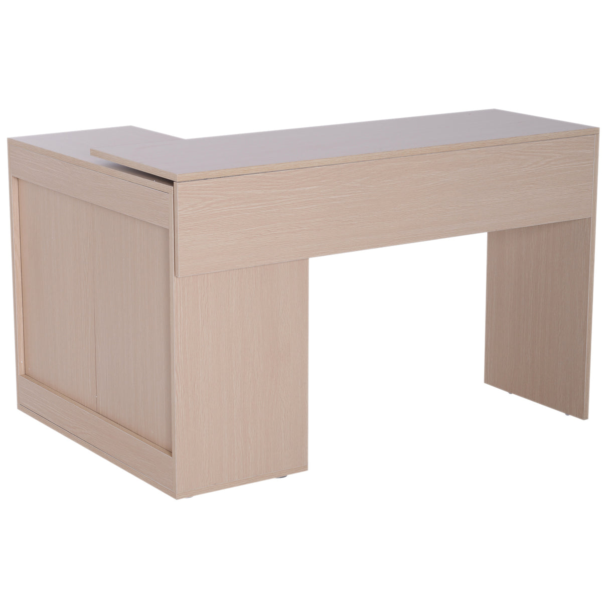 easycomfort easycomfort scrivania moderna per computer girevole con 2 ripiani e 2 cassetti tavolo da pranzo in truciolato 117x82x74 cm color rovere e legno ean 8054111846110