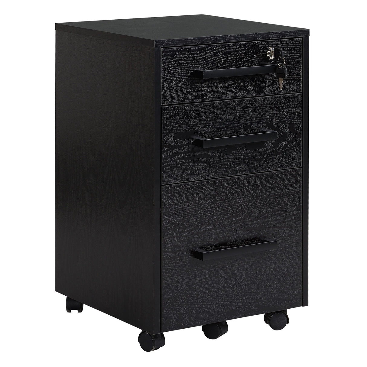 easycomfort easycomfort cassettiera portadocumenti da ufficio schedario con 3 cassetti e serratura in legno nero 39 2 x 40 x 65 4cm ean 8054111849296