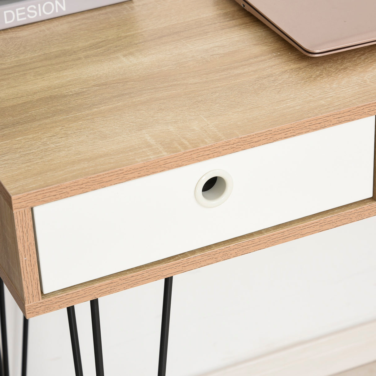 easycomfort easycomfort scrivania moderna con 3 cassetti multicolore in legno e metallo scrivania per camera e ufficio in stile nordico 110x50x77 5cm ean 8054111849227