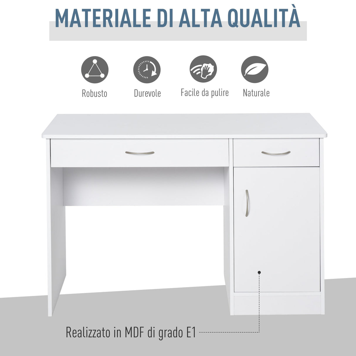 easycomfort easycomfort scrivania moderna per pc e computer con 2 cassetti e 1 armadietto scrivania con libreria salvaspazio per ufficio o camera in legno bianco ean 8054111847667