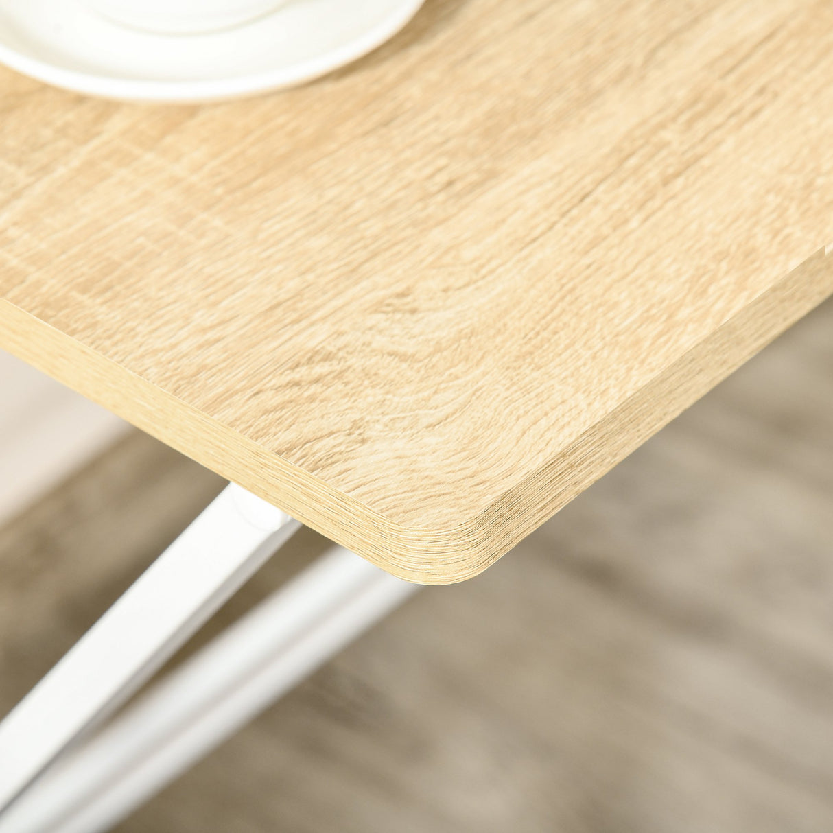 easycomfort easycomfort scrivania pieghevole salvaspazio con mensola superiore per camera e ufficio 81 5x70x84cm color legno e bianco