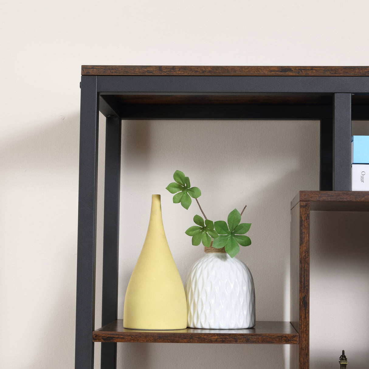 easycomfort easycomfort mobile libreria scaffale in stile industriale con armadietto a 2 ante scaffale salvaspazio a 8 ripiani per casa e ufficio 70x30x180cm marrone