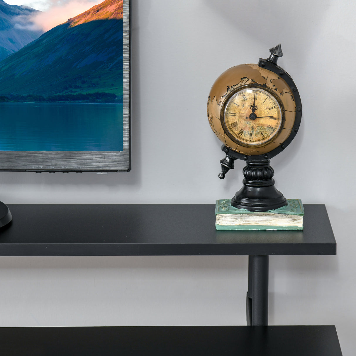 easycomfort easycomfort tavolo porta pc salvaspazio con ripiano monitor rialzato 100x60x85 5cm legno nero