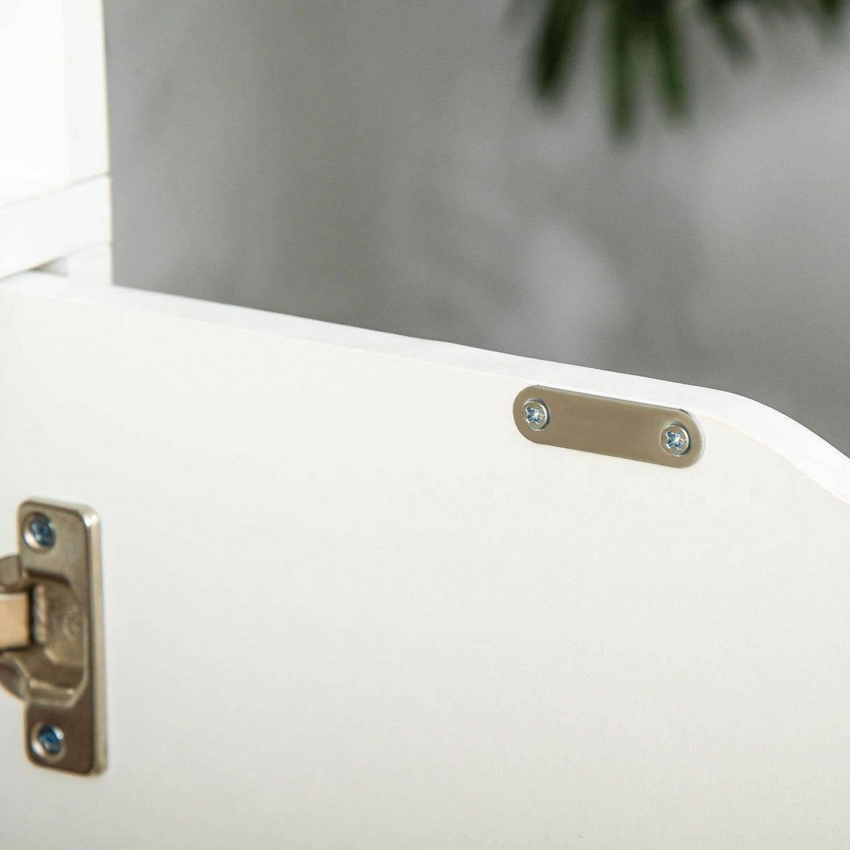 easycomfort easycomfort libreria moderna 4 ripiani con armadietto a 2 ante in legno 59x29x180cm bianca