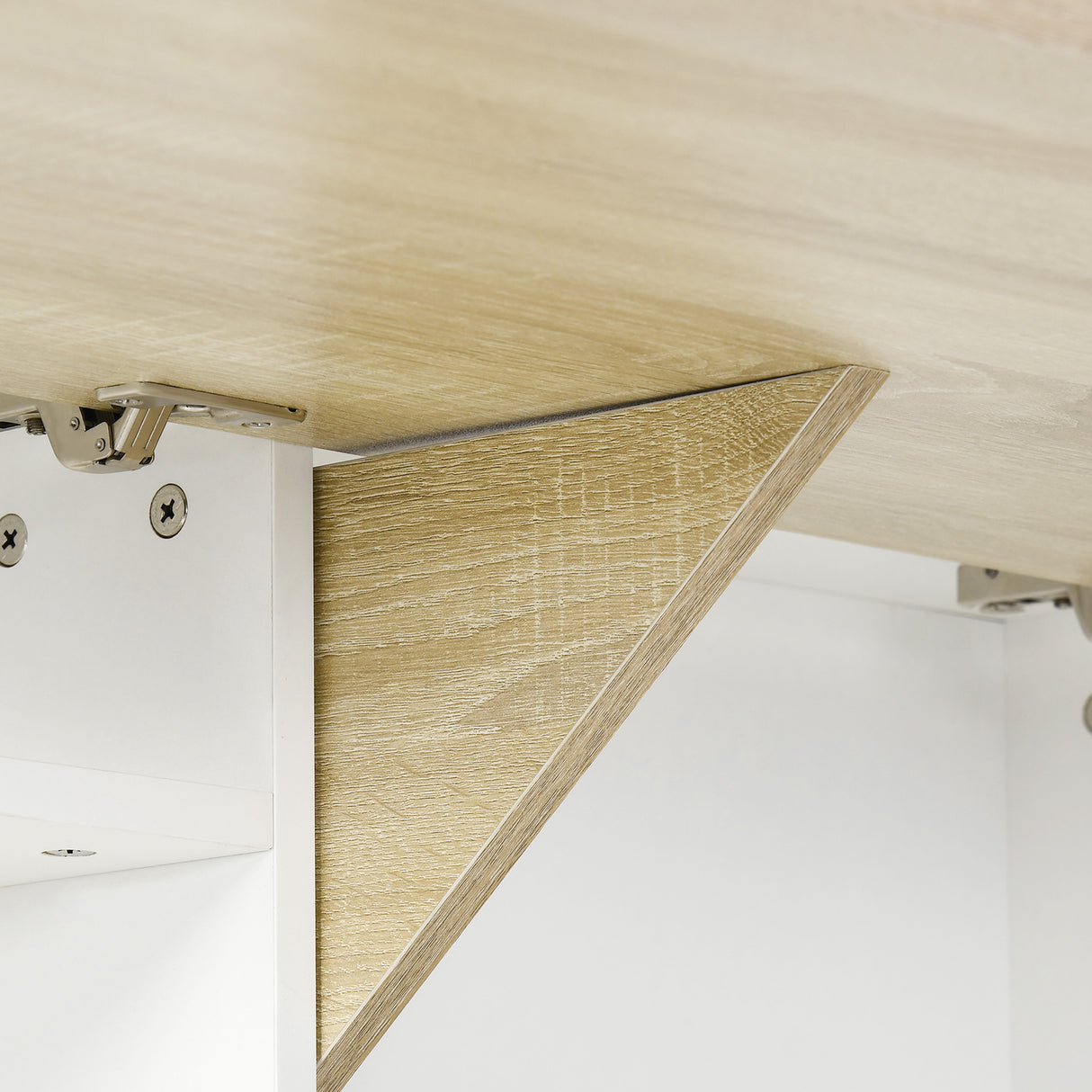 easycomfort easycomfort scrivania a muro pieghevole e salvaspazio con ripiani per casa e ufficio in truciolato 100x18x74 cm