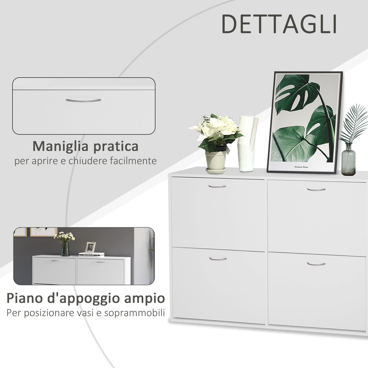 easycomfort easycomfort scarpiera salvaspazio in legno per camera e ingresso capacita 24 scarpe 120x24x81cm bianco ean 8054111844864